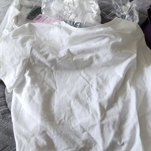 Target White Tee with Green Size Accent